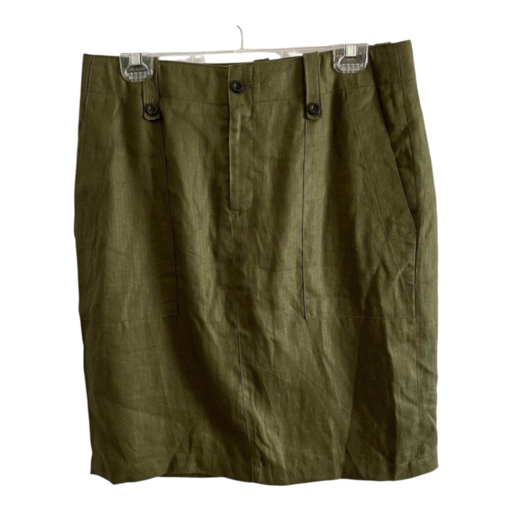 J CREW Linen Skirt, Army Green